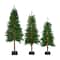 4ft., 5ft., & 6ft. Pre-Lit Alpine Artificial Christmas Tree Set, Multicolor Lights